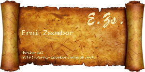Erni Zsombor névjegykártya
